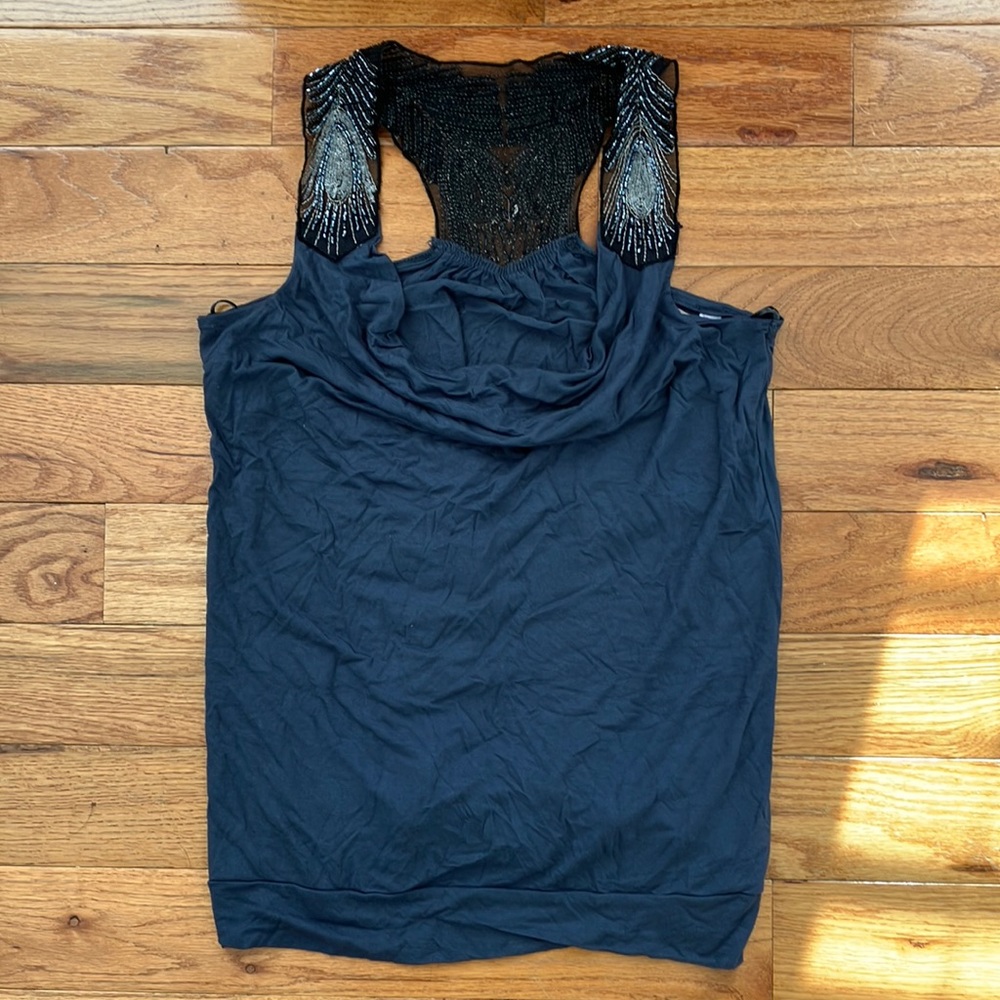 A Wear Charcoal Beaded Tank - Size 14 / EU42 / L